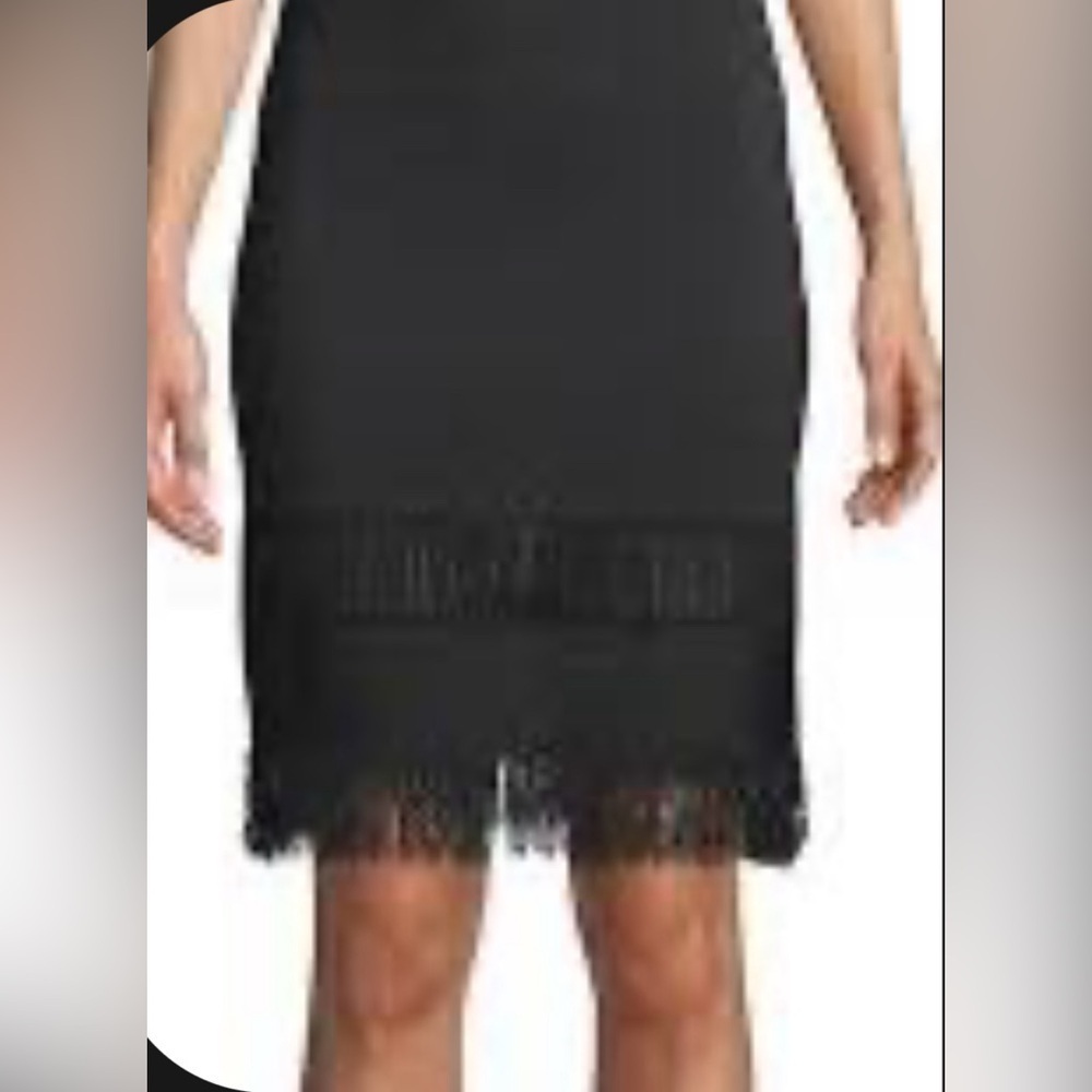 BLACK Sachin & Babi Seraphina Long Sleeve Fringe Knit Black Dress Gown S - Picture 11 of 16